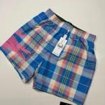 Lacoste Swim shorts in blue check Small      / w30”