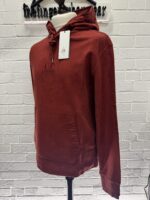 CP Company 262A Brushed & Emerized Diagonal Fleece Hoodie in scooter red. - Image 6