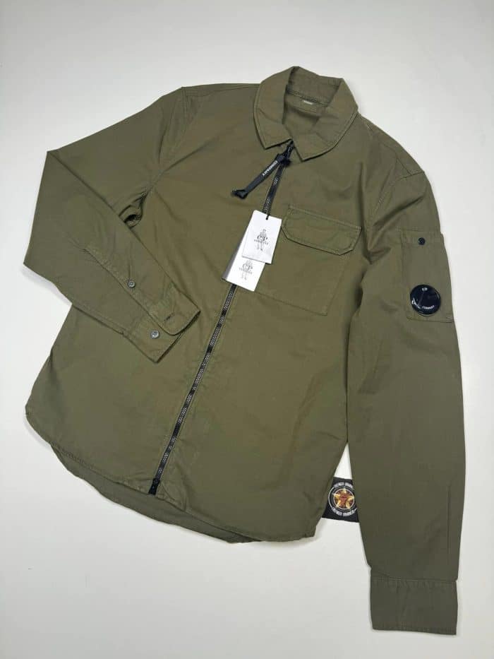 CP Company Organic Gabardine zipped overshirt in Green - XS. / p2p 19” - Image 1