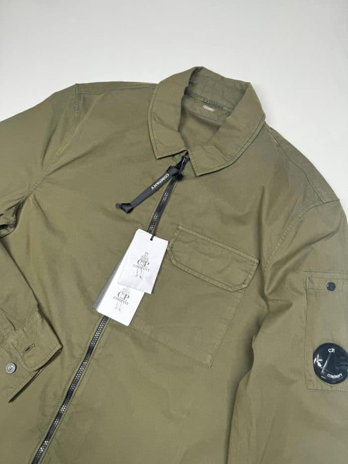 CP Company Organic Gabardine zipped overshirt in Green - XS. / p2p 19” - Image 2