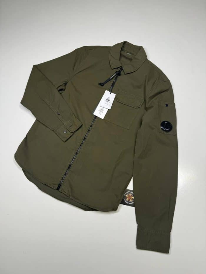 CP Company Organic Gabardine zipped overshirt in Green - XS. / p2p 19” - Image 3