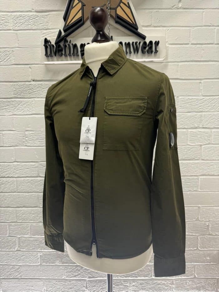 CP Company Organic Gabardine zipped overshirt in Green - XS. / p2p 19” - Image 4