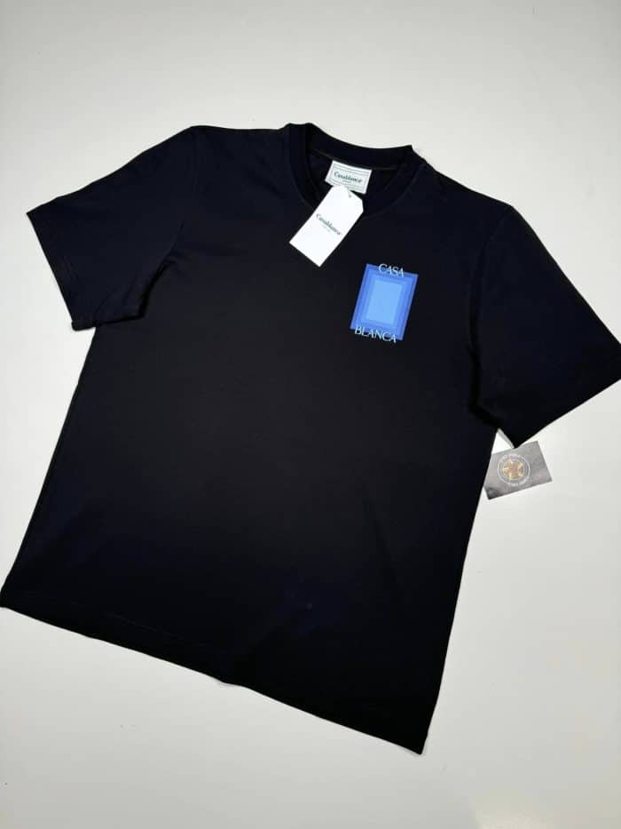 Casablanca Logo Degrade Screen Printed T Shirt Black - Image 2