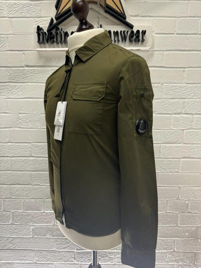 CP Company Organic Gabardine zipped overshirt in Green - XS. / p2p 19” - Image 5