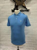 C.P Company Slim Fit Stretch Piquet Polo Shirt in Sky Blue - Image 4