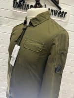 CP Company Organic Gabardine zipped overshirt in Green - XS. / p2p 19” - Image 6