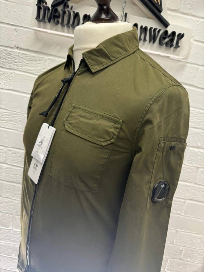 CP Company Organic Gabardine zipped overshirt in Green - XS. / p2p 19” - Image 6