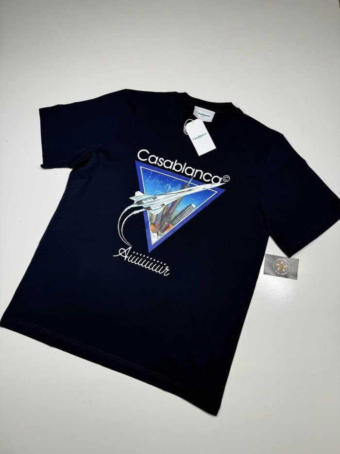 Casablanca 'AIIIIIIR' T-Shirt In Dark Navy - Image 1