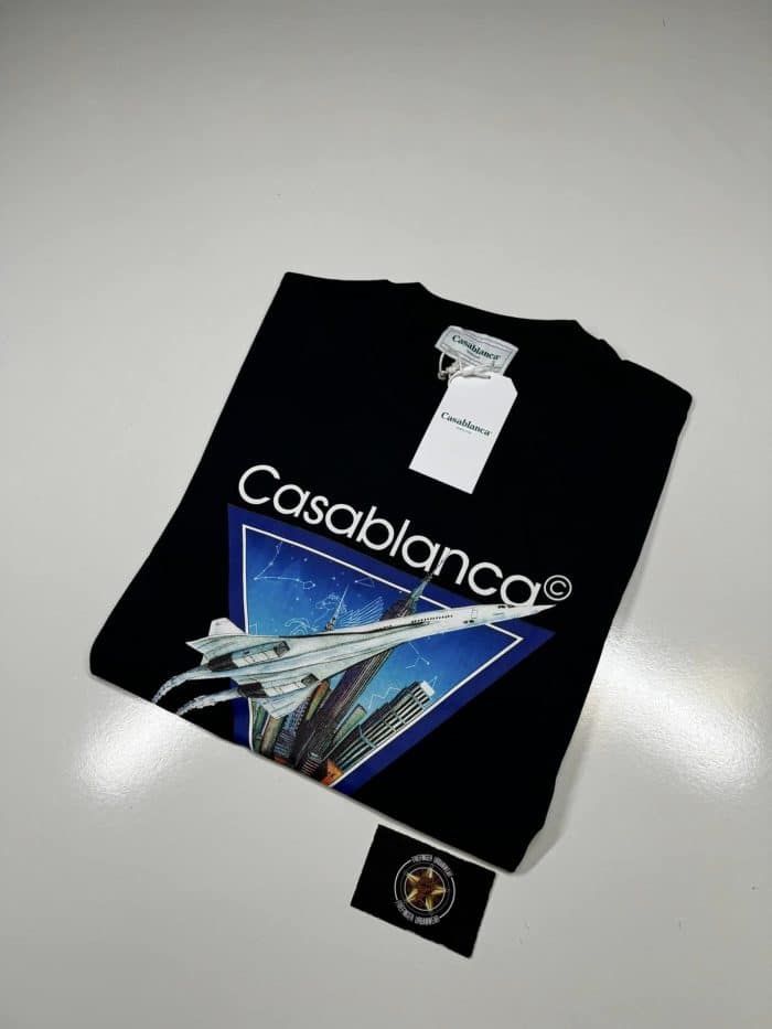 Casablanca 'AIIIIIIR' T-Shirt In Dark Navy - Image 4