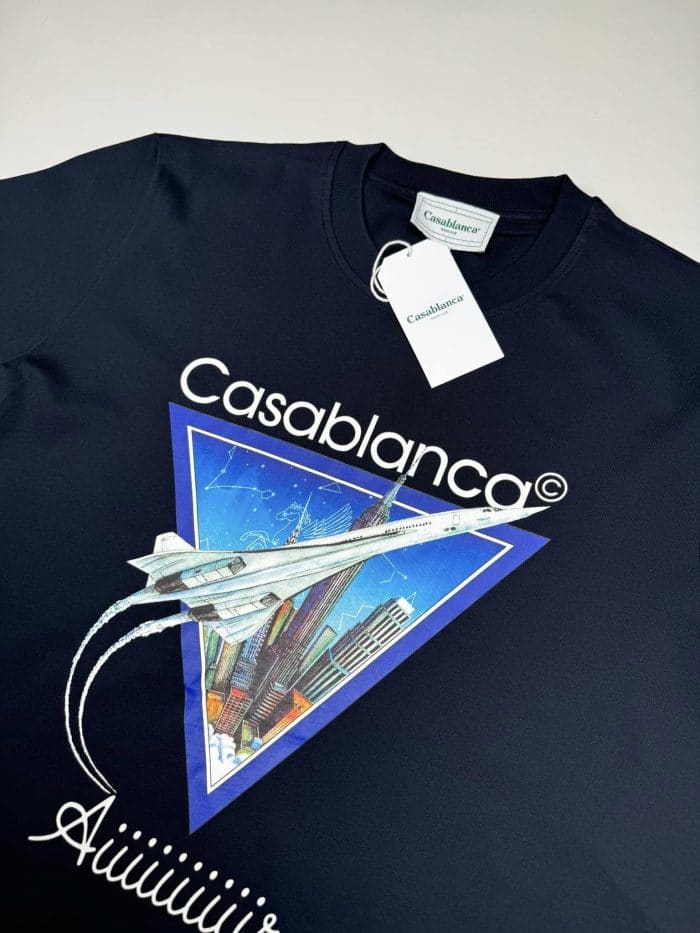 Casablanca 'AIIIIIIR' T-Shirt In Dark Navy - Image 5