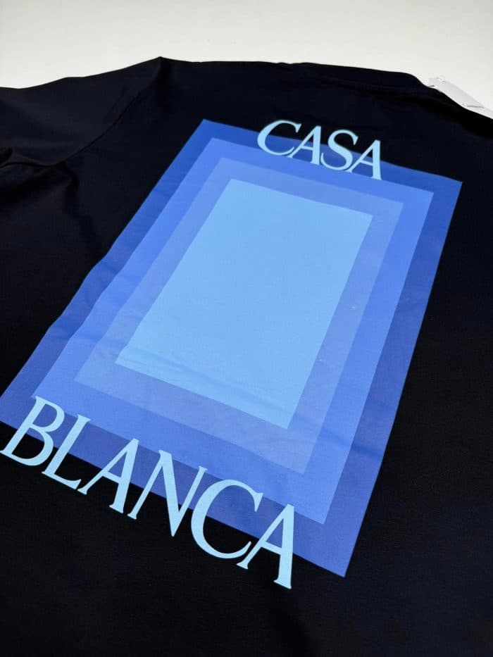Casablanca Logo Degrade Screen Printed T Shirt Black - Image 4