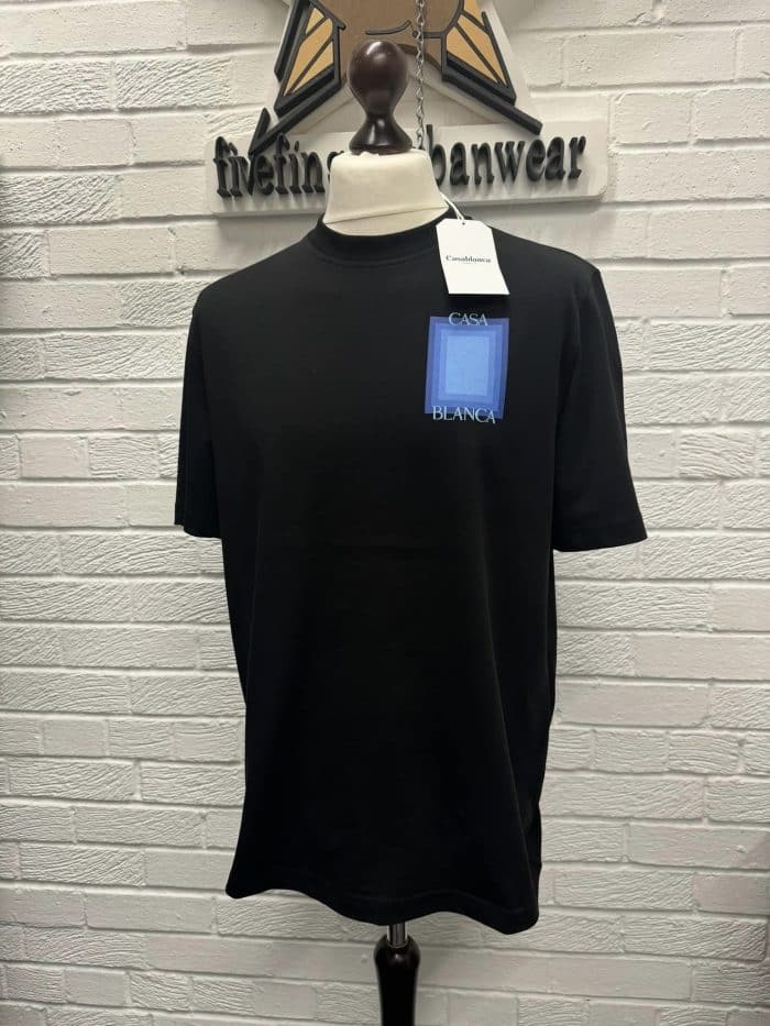 Casablanca Logo Degrade Screen Printed T Shirt Black - Image 5