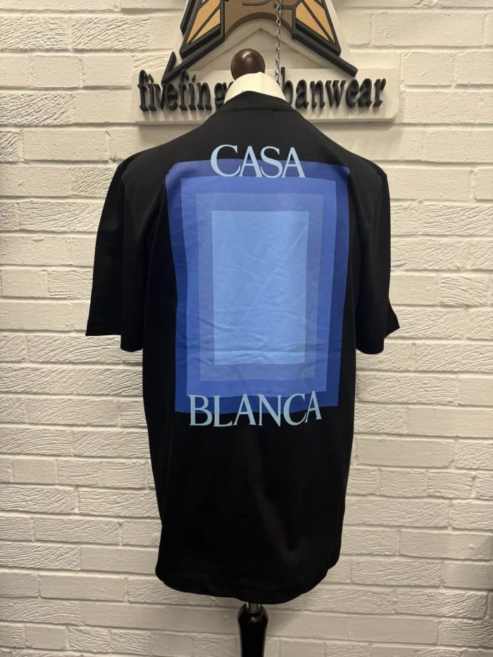 Casablanca Logo Degrade Screen Printed T Shirt Black - Image 6