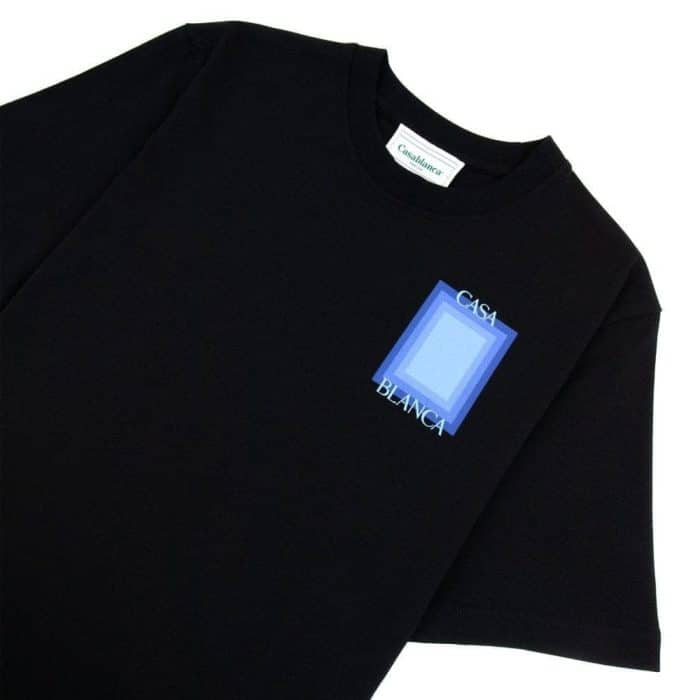 Casablanca Logo Degrade Screen Printed T Shirt Black - Image 9