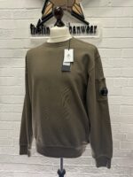C.P. Company Brushed Emerized Diagonal Fleece Sweatshirt in moss Large / p2p 24.5” - Image 5