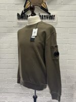 C.P. Company Brushed Emerized Diagonal Fleece Sweatshirt in moss Large / p2p 24.5” - Image 4
