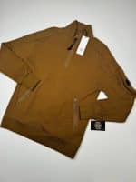 CP company Diagonal Raised Fleece 1/4 zip Sweatshirt in Brown. Large / 21.5” p2p