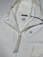 C.P. Company 078A Metropolis Series Diagonal Raised Fleece open zip Hooded Sweatshirt in white - XXL / 25” p2p - Image 5
