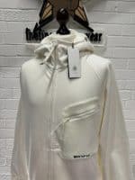 C.P. Company 078A Metropolis Series Diagonal Raised Fleece open zip Hooded Sweatshirt in white - XXL / 25” p2p - Image 9