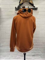C.P. Company Diagonal Raised Fleece Goggle Hoodie Colour - Orange - Large / p2p 22.5” - Image 3