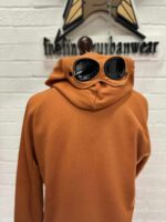 C.P. Company Diagonal Raised Fleece Goggle Hoodie Colour - Orange - Large / p2p 22.5” - Image 5