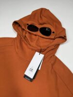 C.P. Company Diagonal Raised Fleece Goggle Hoodie Colour - Orange - Large / p2p 22.5” - Image 7
