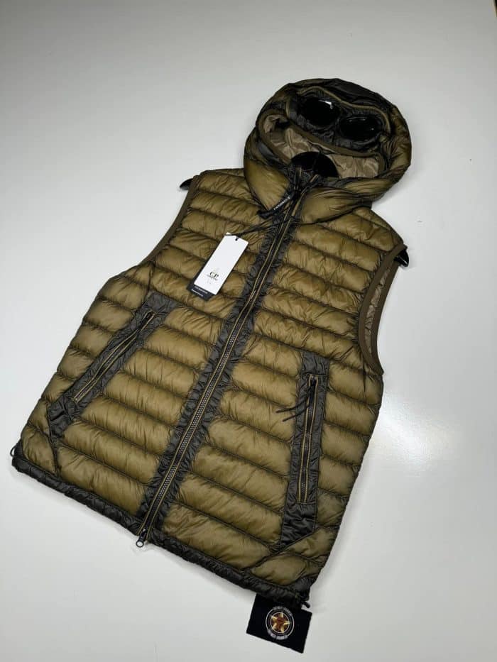 C.P. Company DD Shell Padded Goggle Vest in Green - Image 1