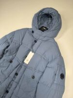 CP Company Flatt Nylon Long down hooded jacket in blue -   Size 50 / Large / p2p 24.5” - Image 3