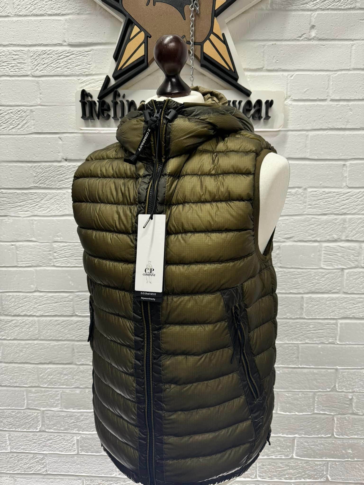 C.P. Company DD Shell Padded Goggle Vest in Green