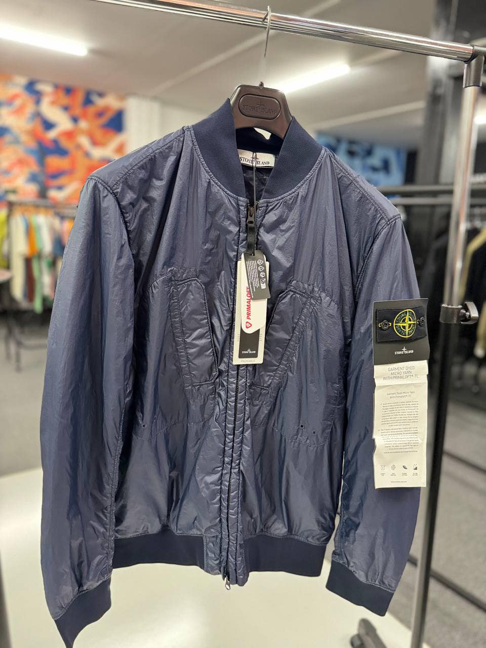 ジャケット・アウター Micro Yarn w/ Primaloft Packable Bomber STONE ISLAND 42125 PACKABLE_GARMENT DYED MICRO YARN WITH