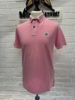 Stone island polo 2SC67 PIGMENT DYE Short-sleeve polo shirt in cotton piqué  - V0080 soft pink - Image 4