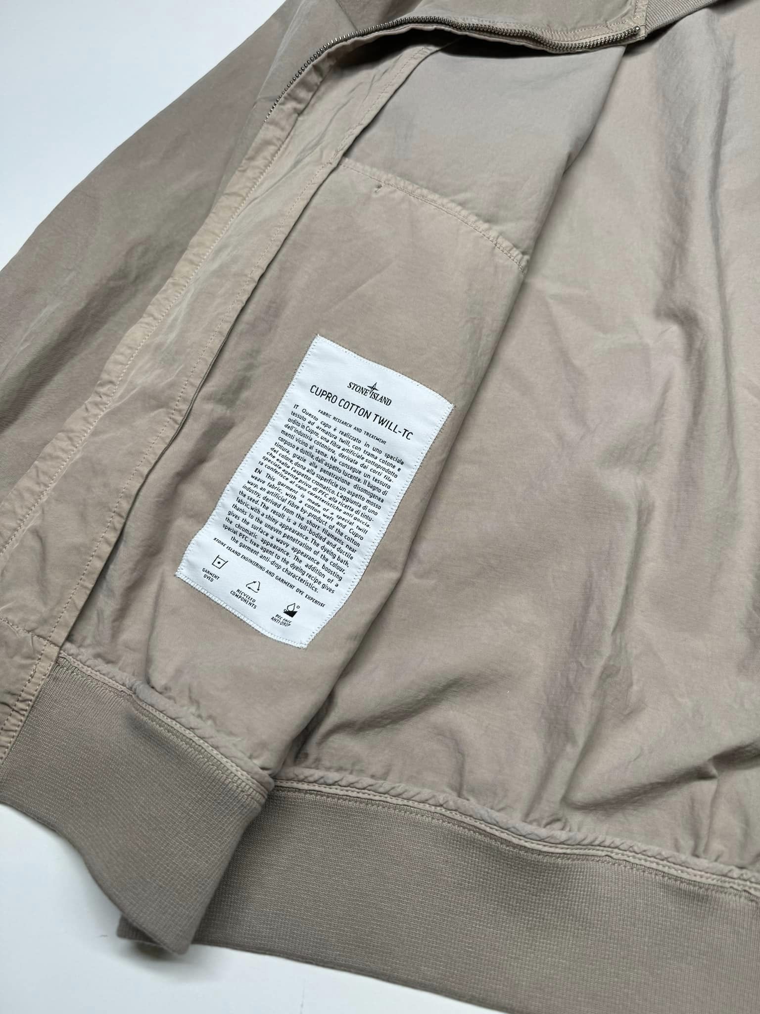 STONE ISLAND 23ss cupro twill bomber jacket