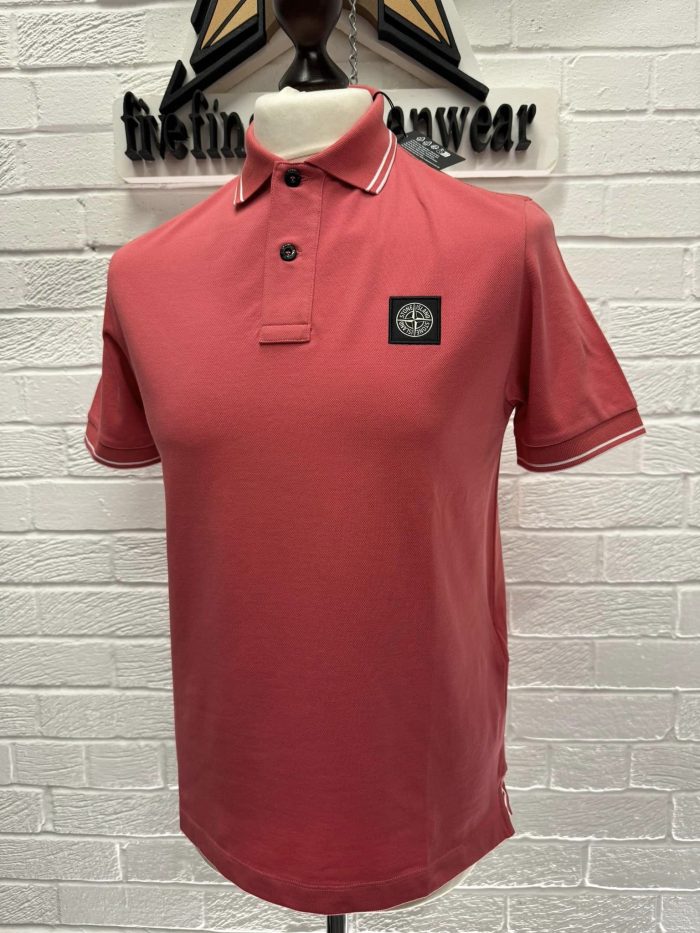 STONE ISLAND 2SC18 Short-sleeve polo shirt in stretch piqué.   COLOUR : CYCLAMEN  -Small. / 20” p2p - Image 7