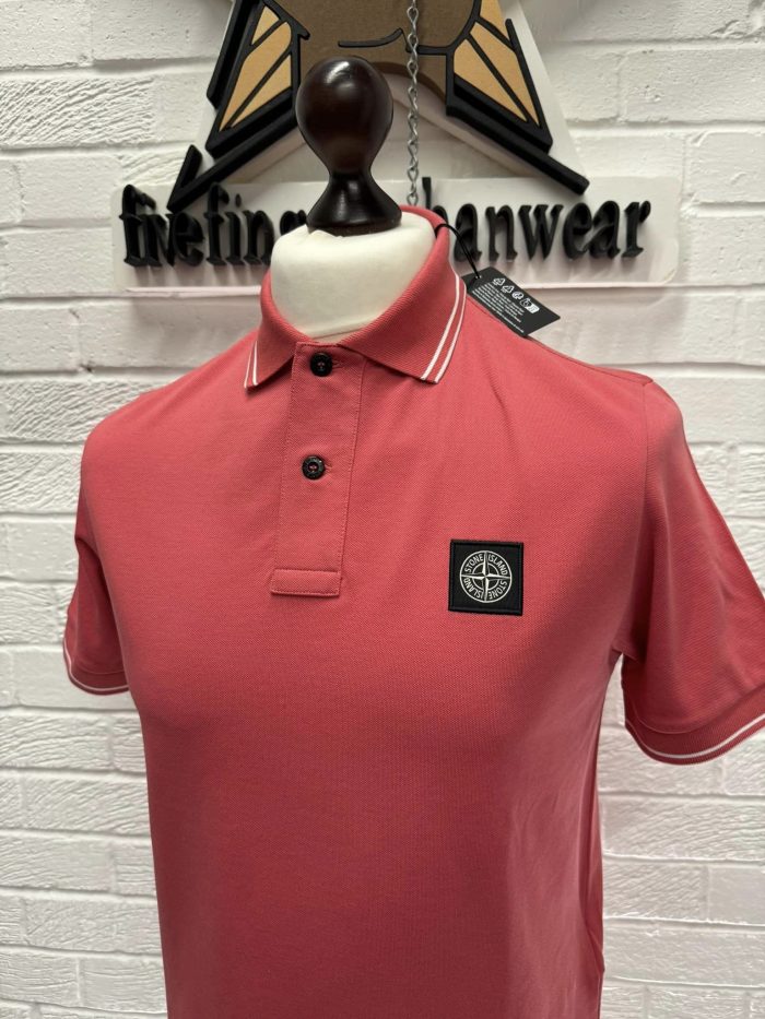 STONE ISLAND 2SC18 Short-sleeve polo shirt in stretch piqué.   COLOUR : CYCLAMEN  -Small. / 20” p2p - Image 8