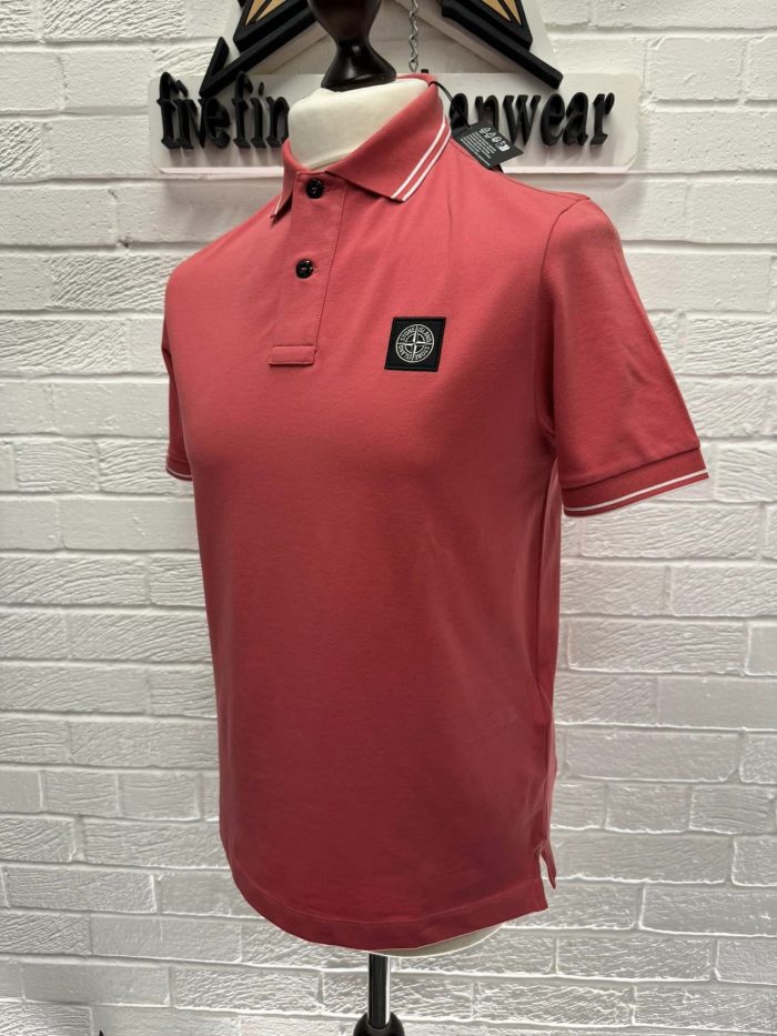 STONE ISLAND 2SC18 Short-sleeve polo shirt in stretch piqué.   COLOUR : CYCLAMEN  -Small. / 20” p2p - Image 9