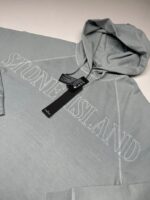 STONE ISLAND 63355 OLD TREATMENT HOODED SWEATSHIRT IN GREY - Image 2