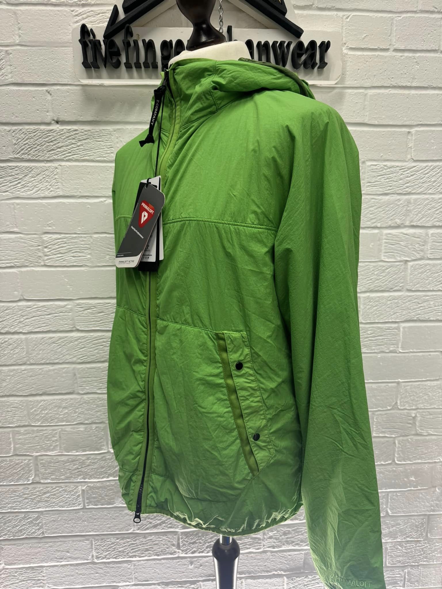 CP COMPANY G.D.P POLARTEC GOGGLE JACKET IN GREEN