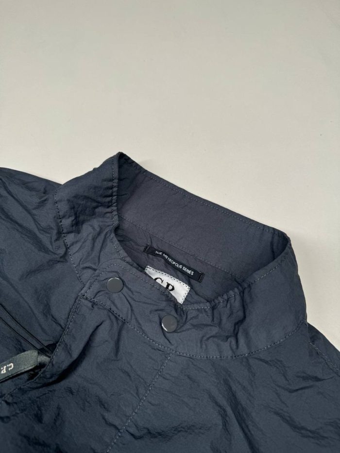 CP Company 140A Metropolis Taylon L popover Henley overshirt in dk grey - Image 3
