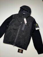 Stone Island 44134 zip-front hooded jacket in black. 

Large / 22.5” p2p - Image 4