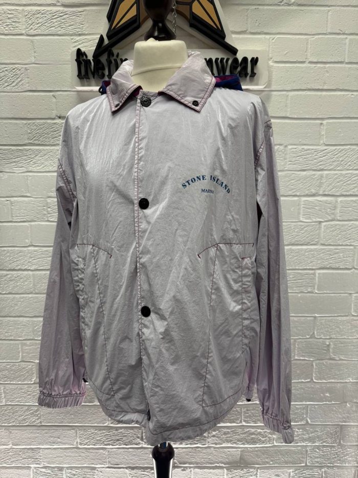 432X1 STONE ISLAND MARINA_RIP STOP PRISMATICO LIGHT PURPLE JACKET - Image 7