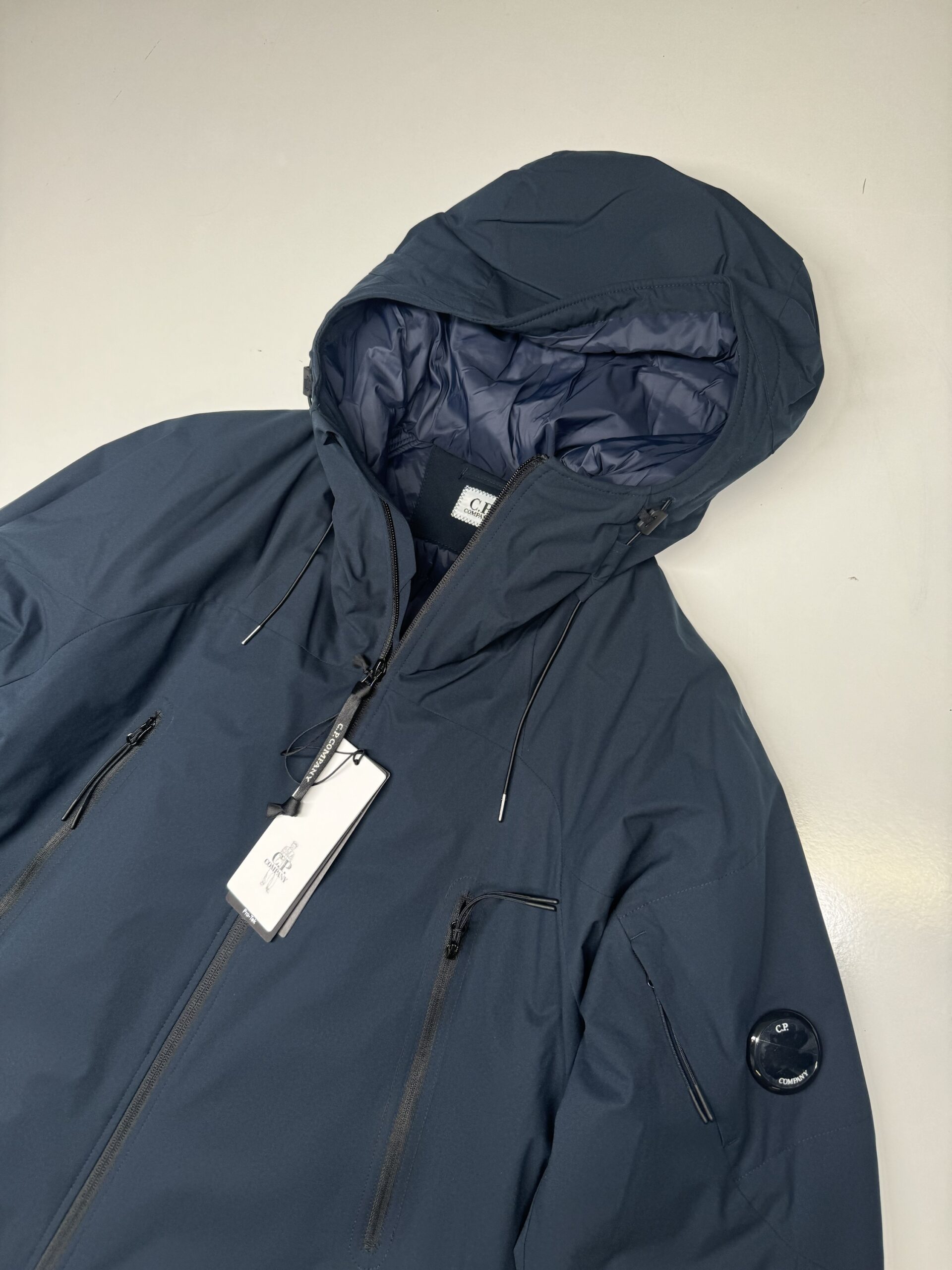 C.P. COMPANY Pro-Tek Hooded Primaloft Padded Jacket in Navy