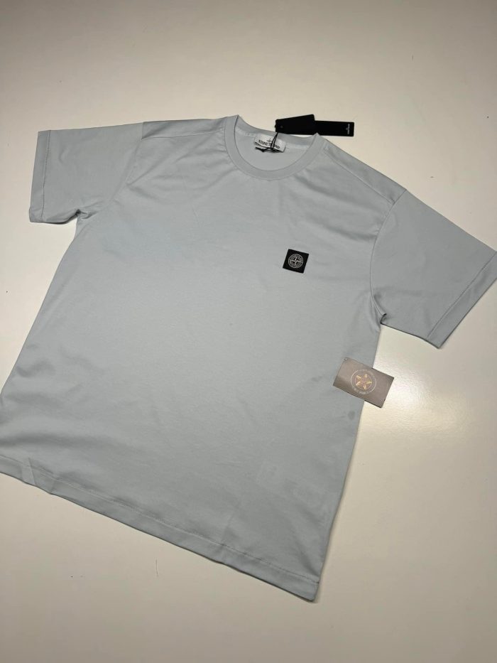 Stone Island 24113 Short sleeve T-Shirt mercerised cotton jersey  - sky blue - Image 1