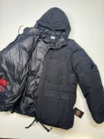 CP Company 252A Flatt Nylon Long down hooded jacket in Black - Image 2