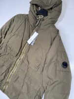CP Company 252A Flatt Nylon Long down hooded jacket in Green - Image 2