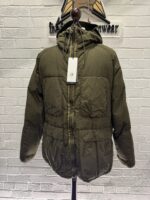 CP Company 252A Flatt Nylon Long down hooded jacket in Green - Image 10