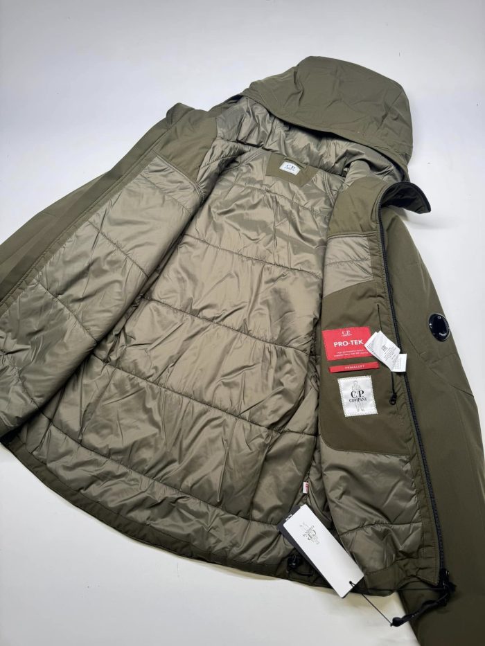 C.P. COMPANY Pro-Tek Hooded Primaloft Padded Jacket in Green - Image 3