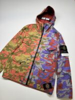 Stone Island Q02E1 S.I. HERITAGE CAMO RIPSTOP NYLON WATRO BRICK RED HOODED JACKET. Large / 23” P2P
