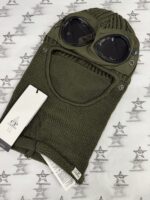 C.P. Company 301A Extrafine Merino Wool Goggle Balaclava in Green    -  One size - Image 2