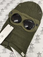 C.P. Company 301A Extrafine Merino Wool Goggle Balaclava in Green    -  One size
