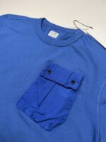 C.P COMPANY UNDERSIXTEEN CREWNECK LIGHT FLEECE MIXED SWEATSHIRT- DK BLUEAge 14 / p2p 19.5” - Image 2